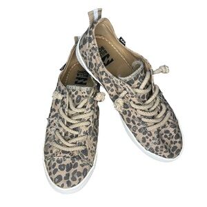 Billabong Womens Marina Canvas Cheetah Print Sneakers Size 6.5